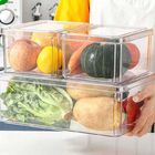 4 ชิ้นที่วางซ้อนกันได้พลาสติกใสตู้เย็น ออแกไนเซอร์ ชุด ที่เก็บอาหารในครัว