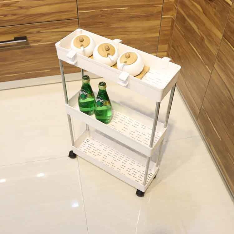 รถเข็นเก็บของในบ้าน 3 ชั้นพับได้อเนกประสงค์บางหนา 62*40*12.5 ซม